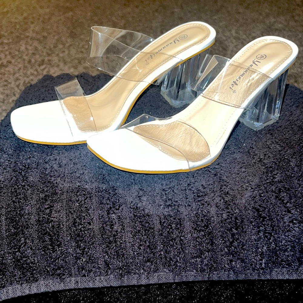 Clear SlipOn Block Heels🛍️